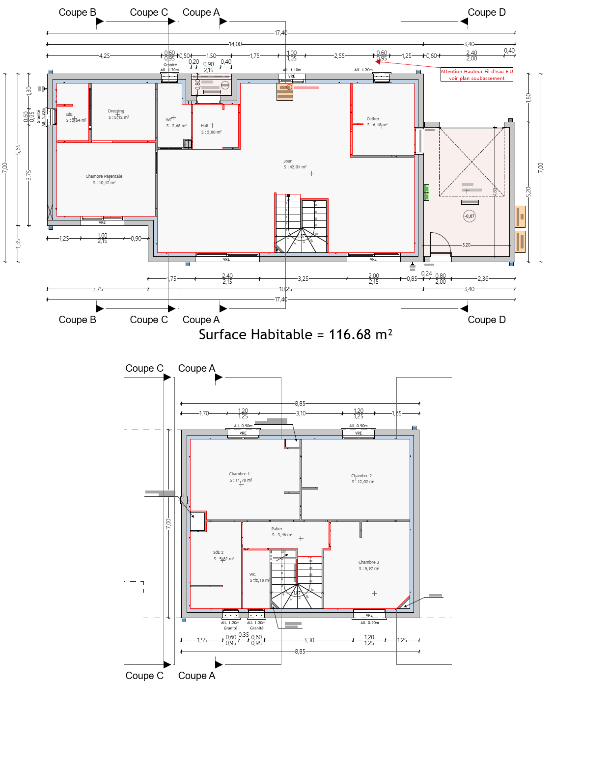 Surface habitable ETG