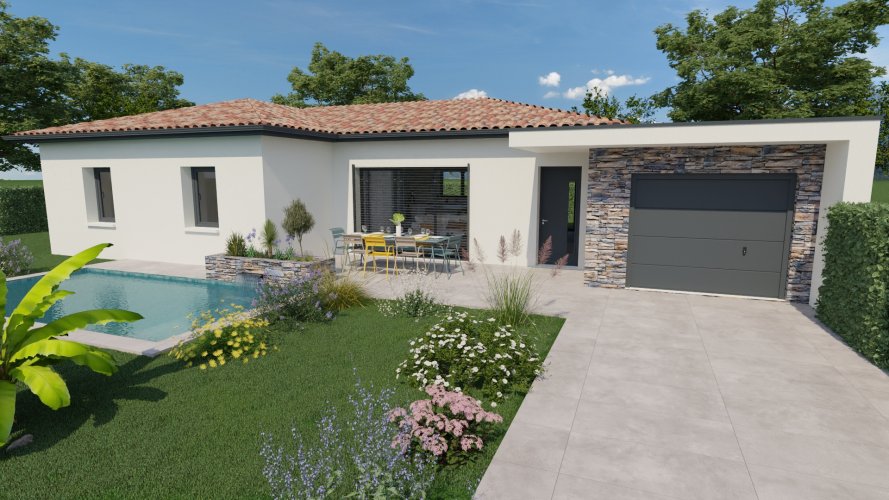 Maison contemporaine de plain pied 106m²