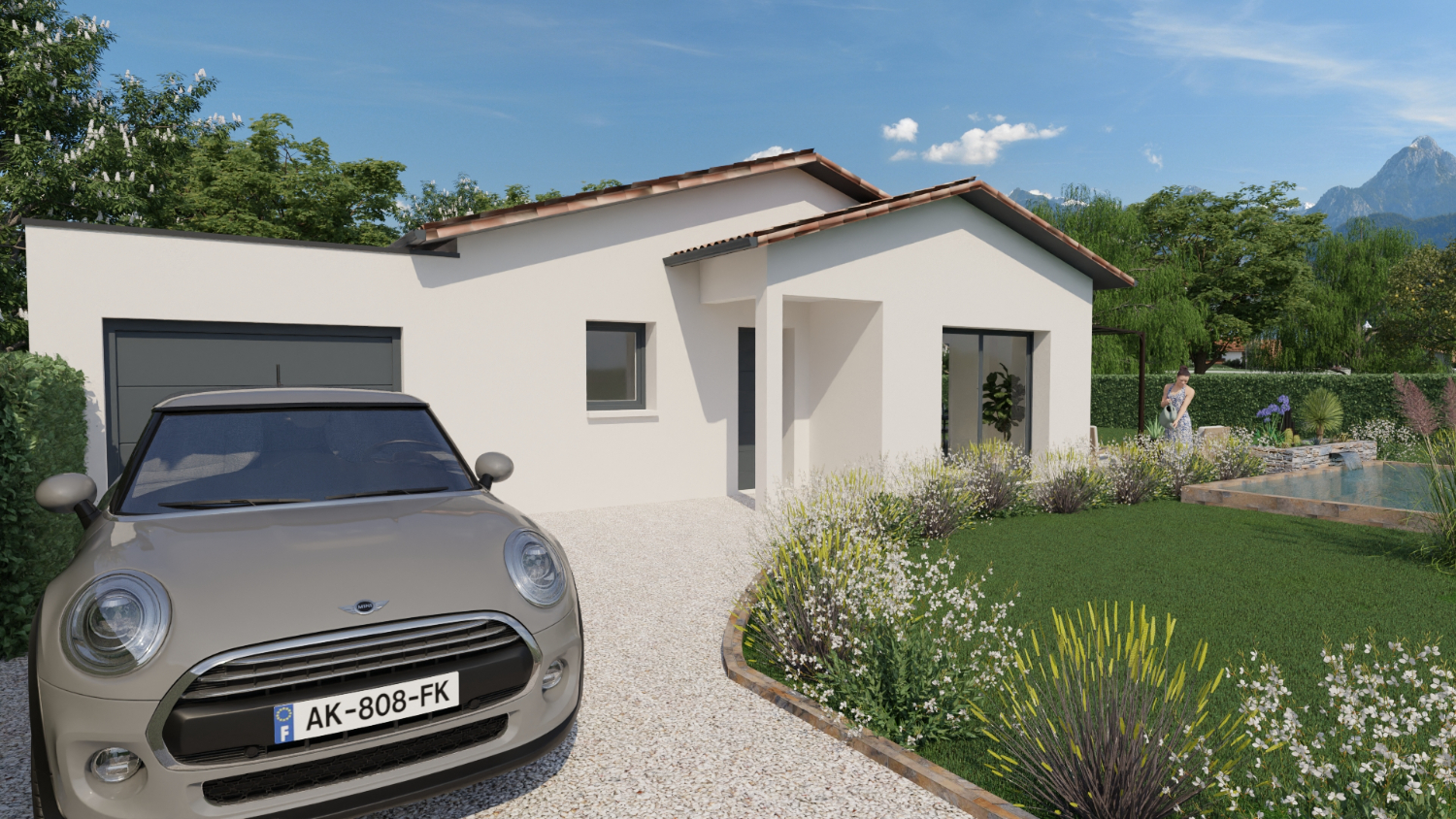 Maison plain-pied 90 m² – 3 chambres avec garage