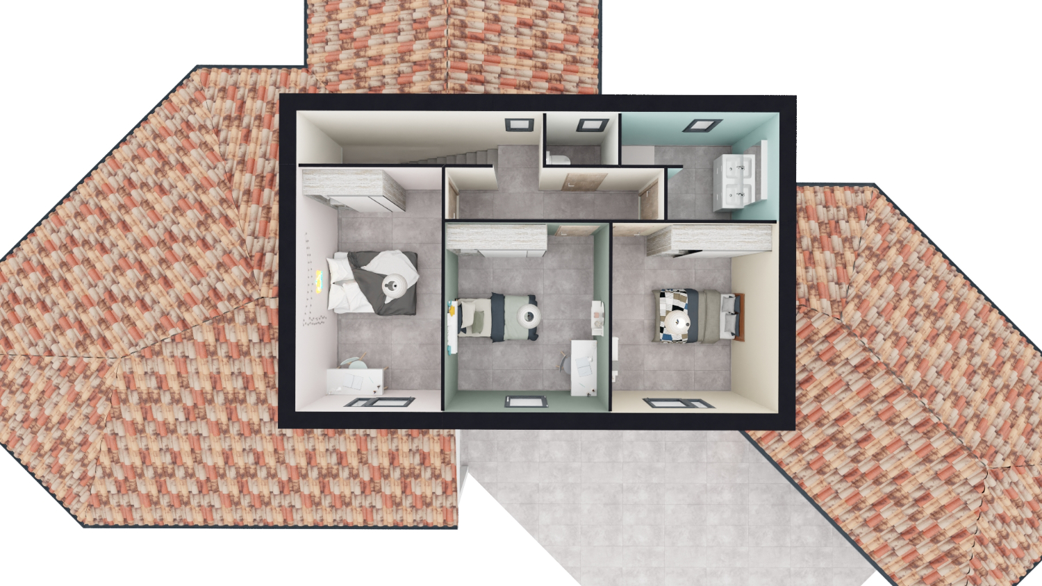 Villa contemporaine à étage 164 m² avec terrasse couverte et garage