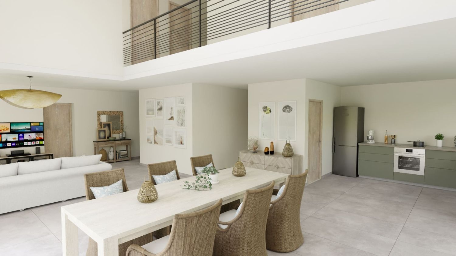 Maison contemporaine à étage avec suite parentale et patio couvert