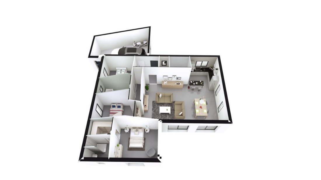 Idée plan maison contemporaine Drôme