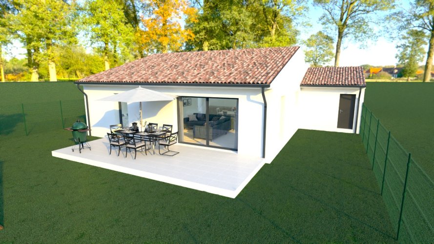 Pierrelatte:  Villa de 85 m² habitables + garage + terrasse  + 500 m² de terrain