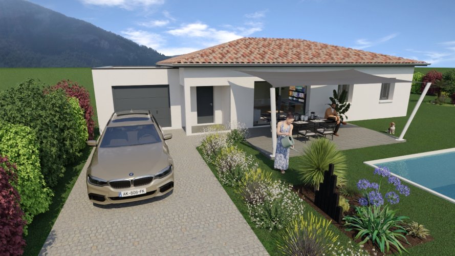 À Vendre : Villa Contemporaine de Plain-Pied – 4 Chambres – Pierrelatte (26700)