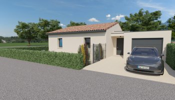  À vendre : Maison contemporaine de plain-pied – 3 chambres – Pont-de-l’Isère (26600)