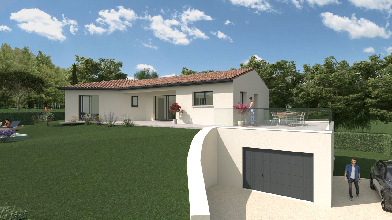 À vendre : Maison contemporaine 115 m² avec terrasse panoramique et grand garage – Saint-Montan (Ardèche)