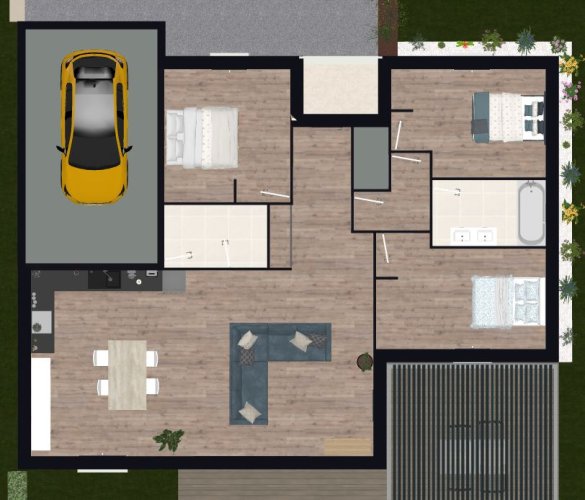 Maison de Plain-Pied + Terrain à Grillon