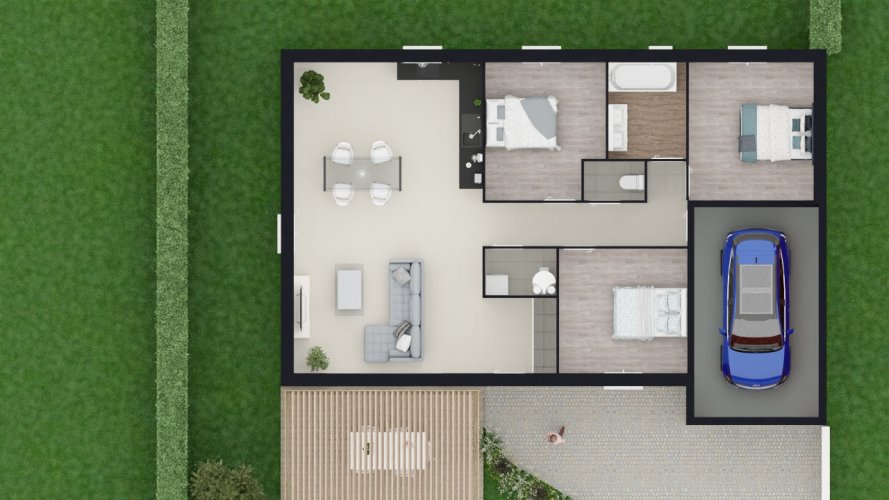 à Vendre: Maison Plain-Pied + Terrain Les Granges Gontardes