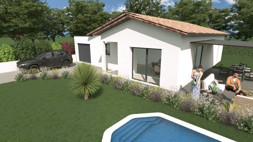 À vendre - Maison neuve de Plain-Pied comprenant 3 chambres à Pierrelatte (26700)