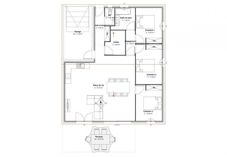 Maison de 105 m², 3 chambres à CHAMARET