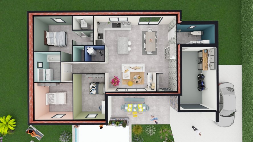 À vendre : Maison contemporaine neuve de Plain-Pied – Pont-de-l'Isère (26600)