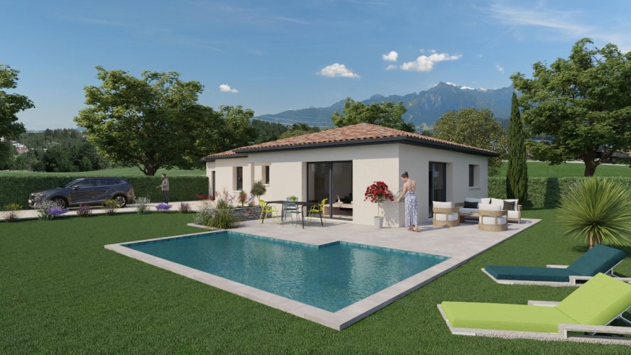 À vendre : EURRE (26400) dans la Drôme, Maison neuve – Plain-pied moderne 3 chambres