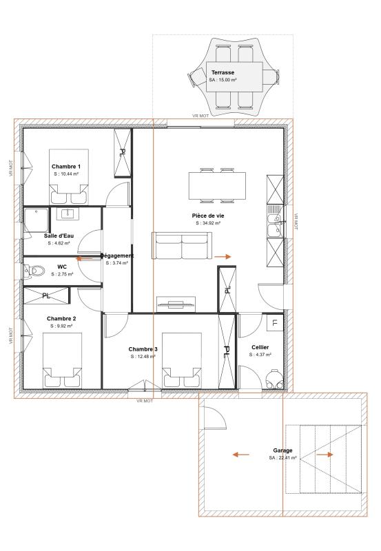 BAGNOLS Sur Cèze :  Maison 3 chambres sur 420 m² de terrain