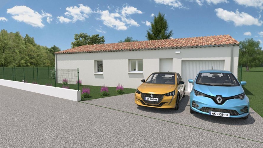 St GERVAIS Sur ROUBION : Maison de  83 m²- 3 chambres + garage + terrasse+ terrain de 400m²