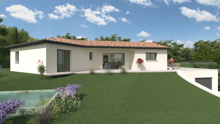 À vendre : Maison contemporaine 115 m² avec terrasse panoramique et grand garage – Saint-Montan (Ardèche)