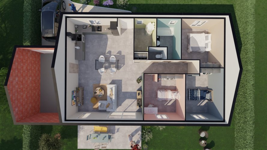 À vendre : Piolenc, dans le Vaucluse, Maison de Plain-Pied + Garage 3 chambres
